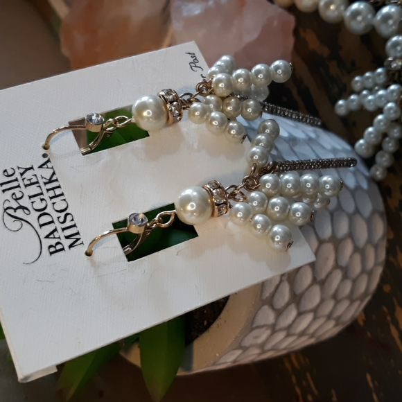 Belle Badgley Mischka Bridal necklace earrings set NWT $166 - Picture 7 of 7